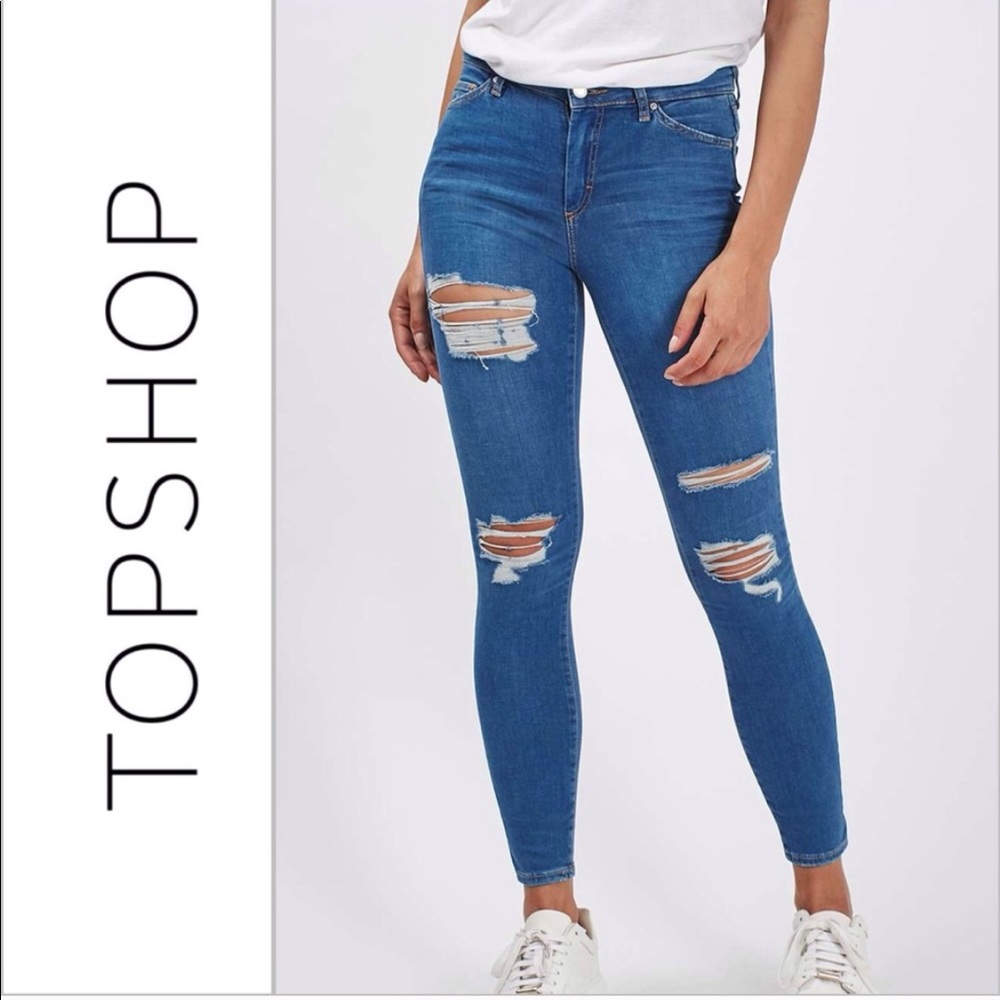 Topshop ripped Leigh jeans W28L30